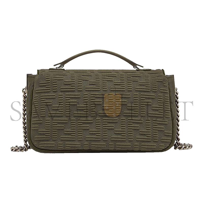 FENDI TECHNICAL FABRIC FF MIDI CHAIN BAGUETTE OLIVA 8BR793AHW5F1F2L (24*13*6cm)